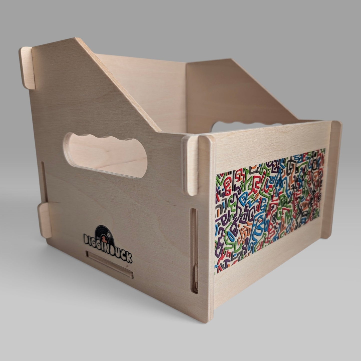7-INCH RECORDS CRATE + BOX + TWO COASTERS "DOODLES COLOR" SET