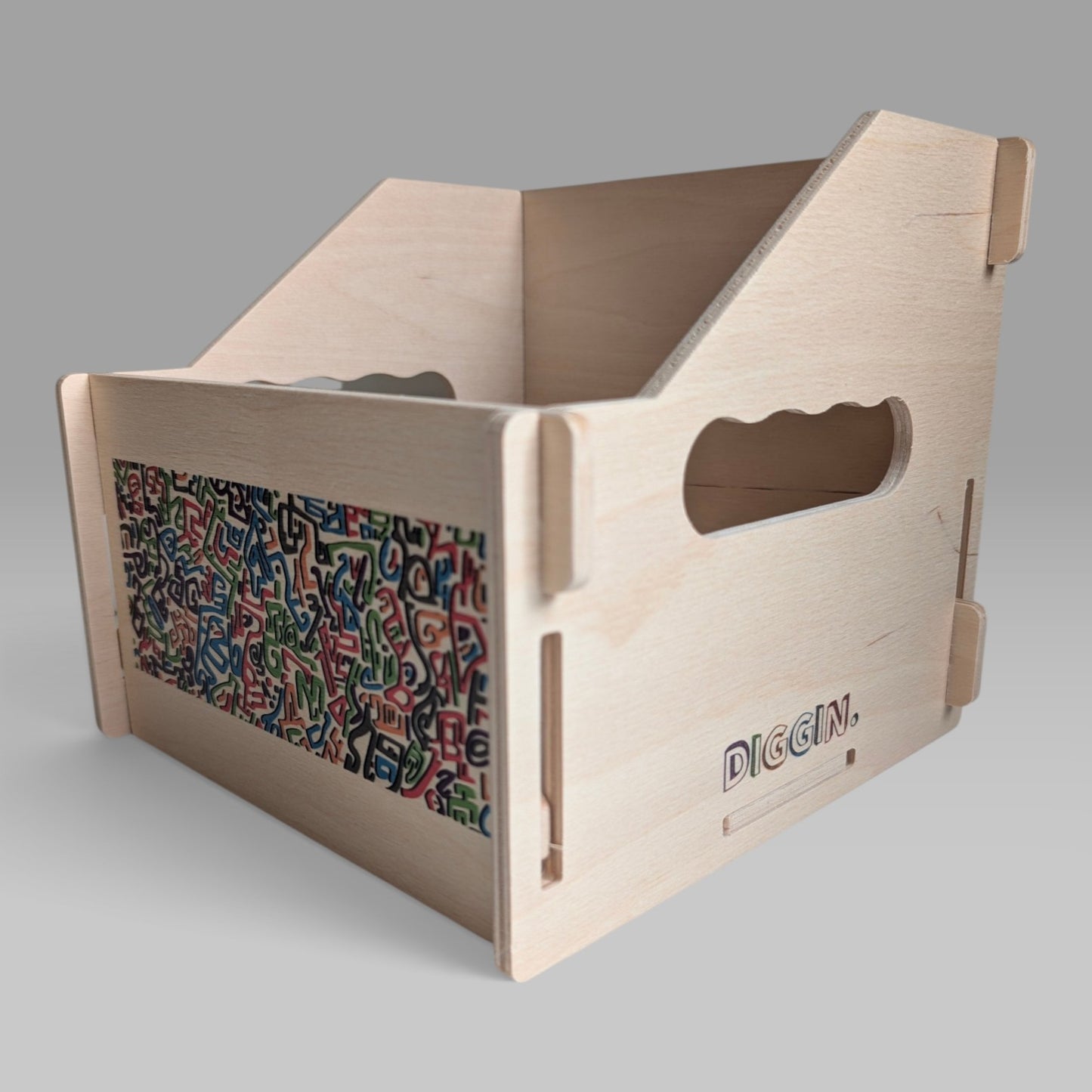 7-INCH RECORDS CRATE + BOX + TWO COASTERS "DOODLES COLOR" SET