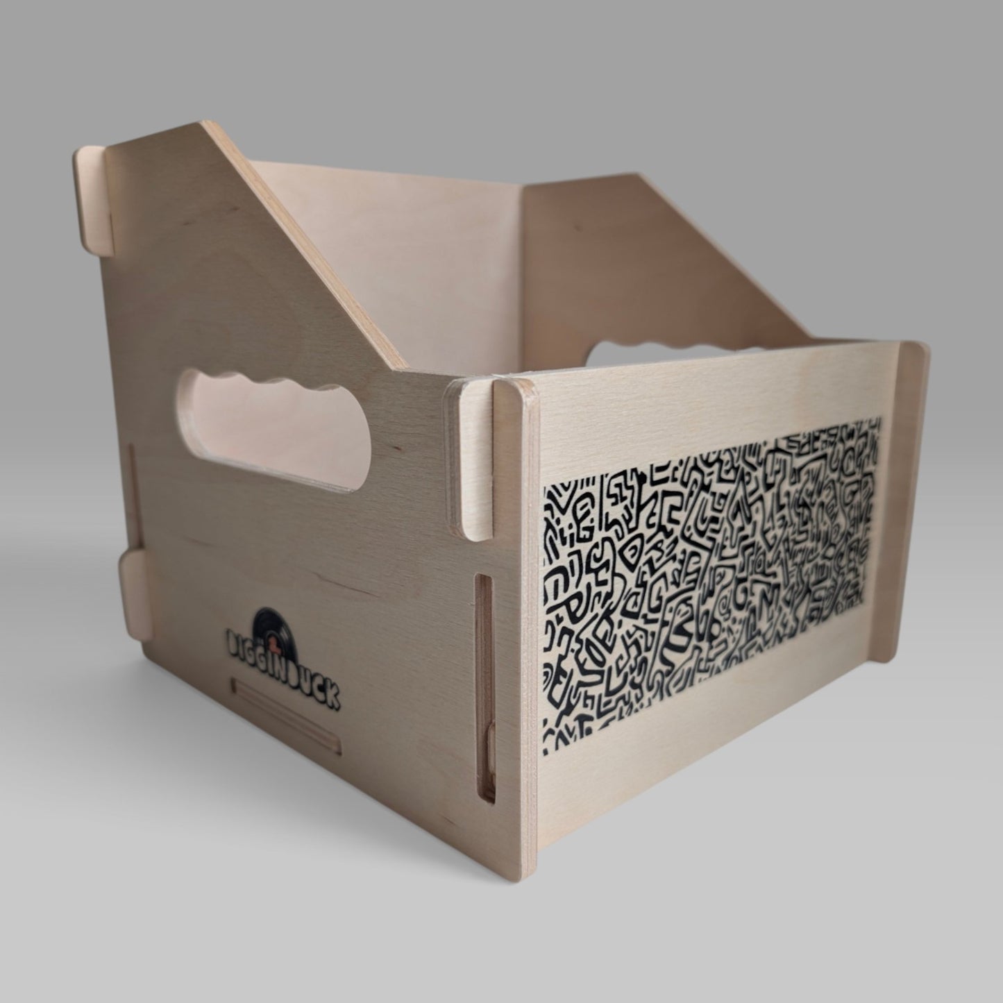 7-INCH RECORDS CRATE + BOX + TWO COASTERS "DOODLES" SET