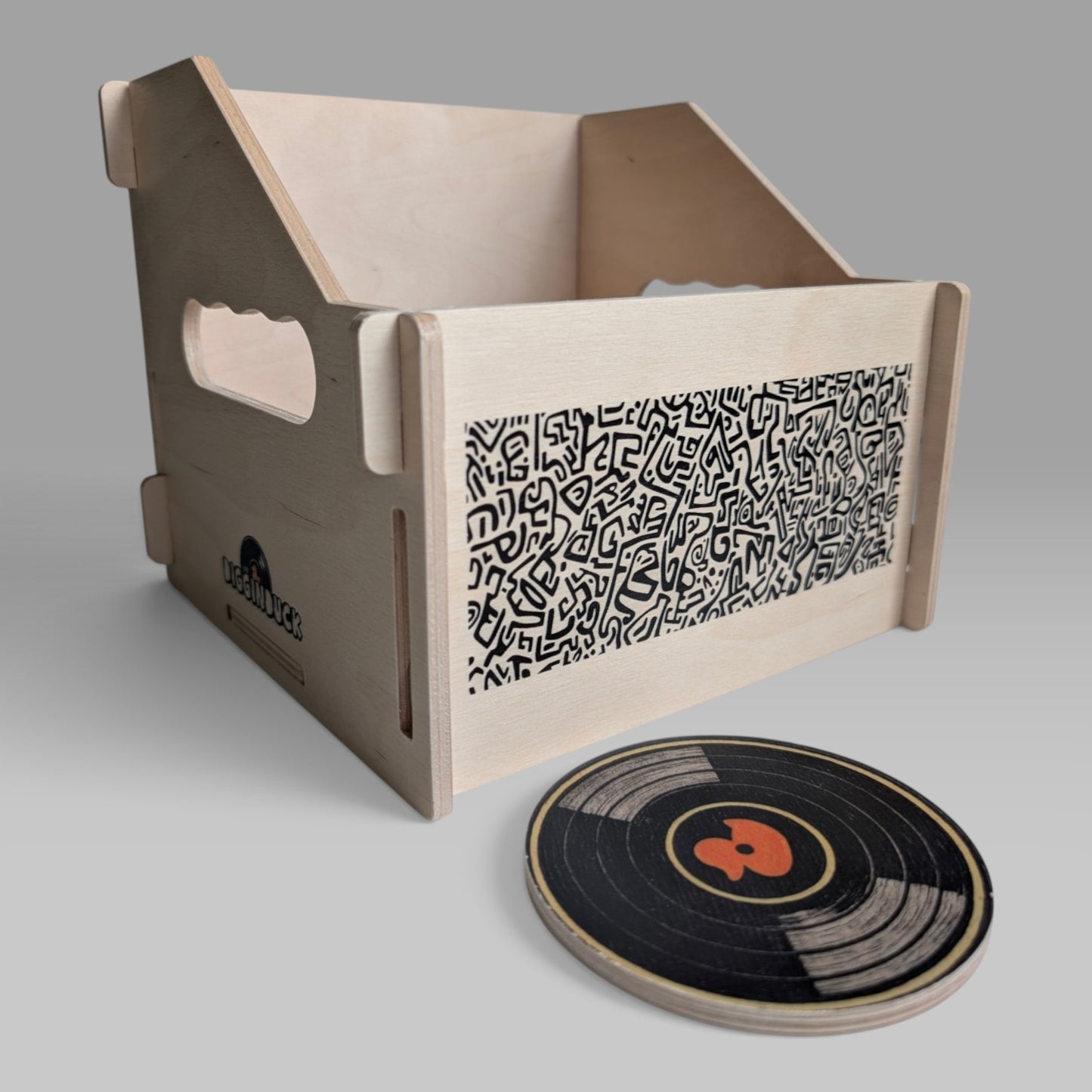 7-INCH VINYL RECORD CRATE  "DOODLES BLACK"