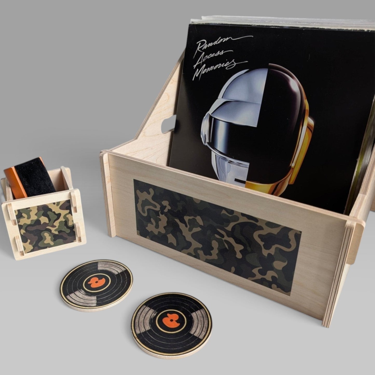 "CAMO" SET DIGGIN CRATE + BOX + TWO COASTERS