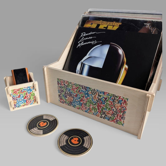 "DOODLES COLOR" SET DIGGIN CRATE + BOX + TWO COASTERS