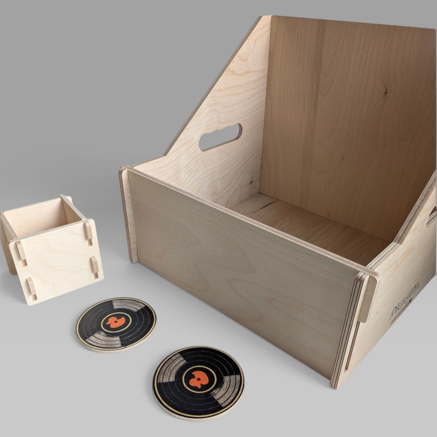 "BASIC" SET DIGGIN CRATE + BOX + TWO COASTERS