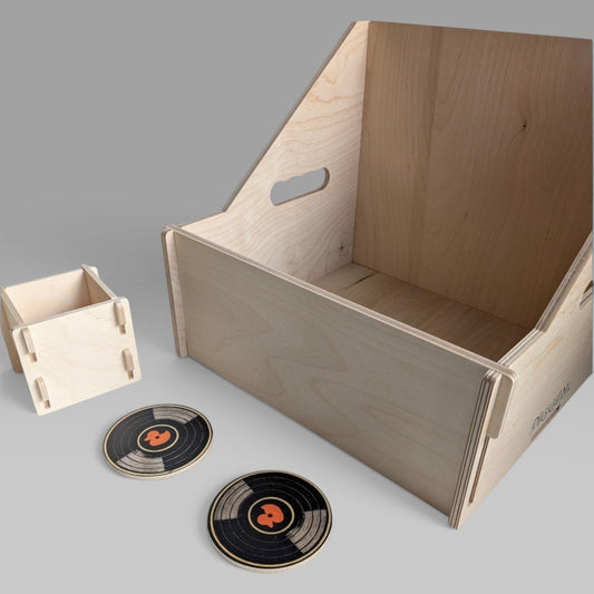 "BASIC" SET DIGGIN CRATE + BOX + TWO COASTERS